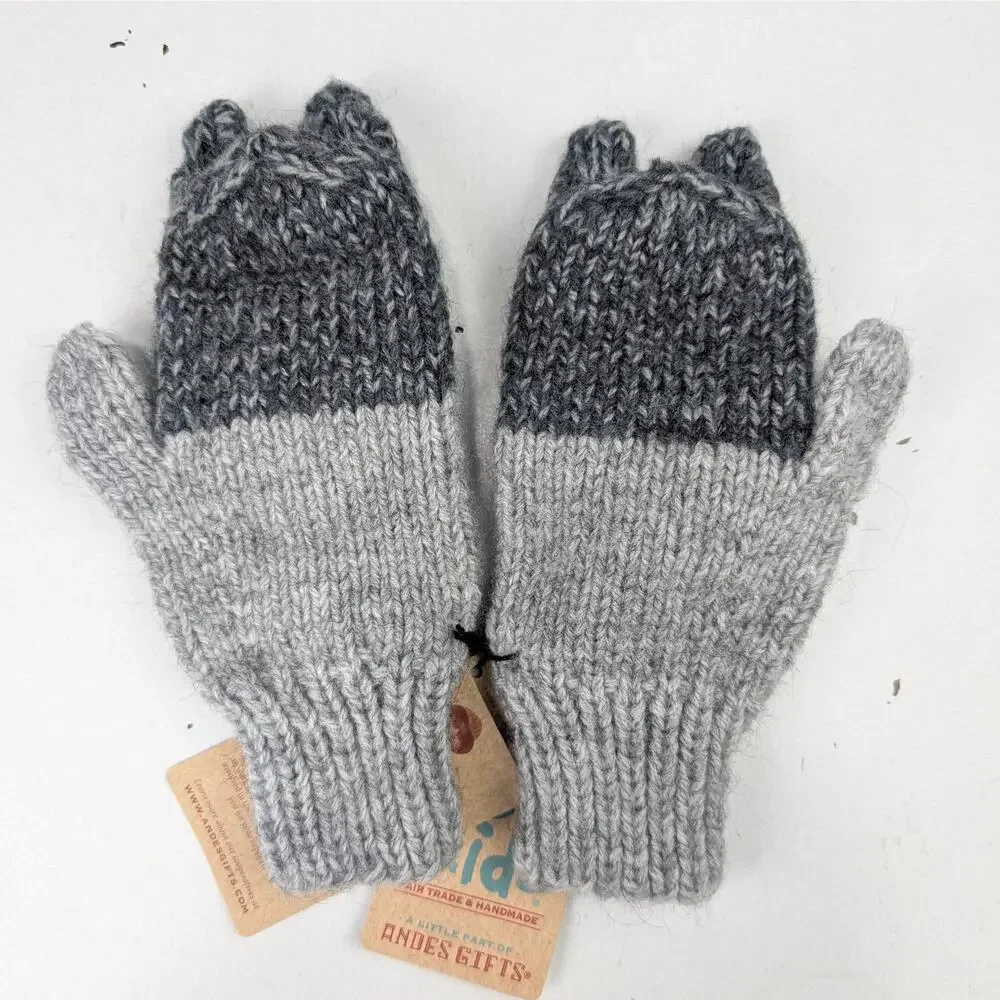 Andes Kids Handmade Wolf Mittens